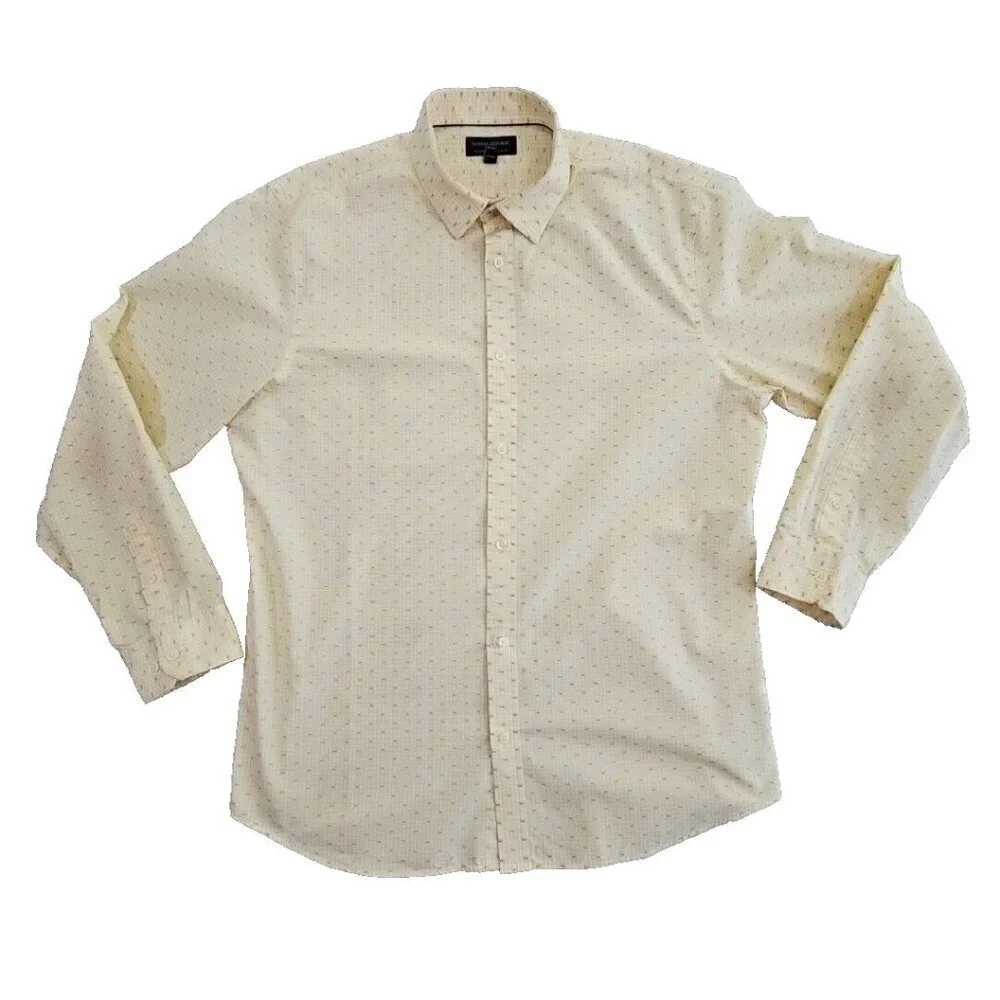 Banana Republic Fall 2016 Button-Up‎ Shirt Size XL Yellow Long Sleeve Old Money